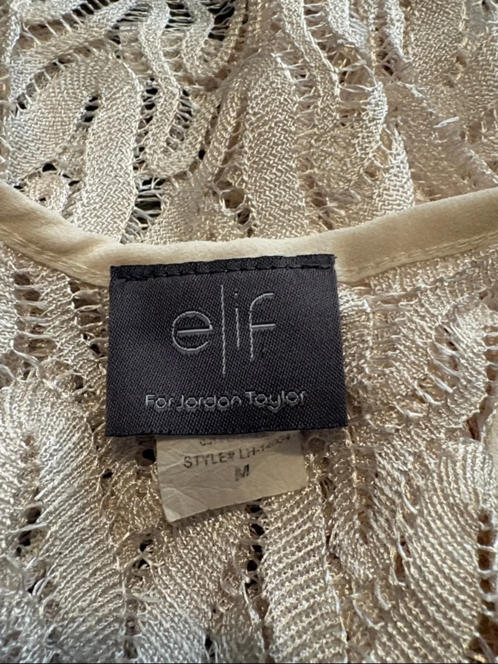 Elif for Jordan Taylor Medium VINTAGE Cream Crochet Lace Sleeveless Tunic